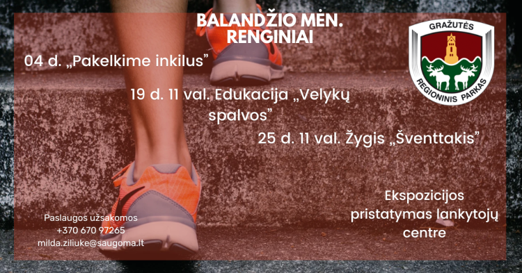Balandžio mėnesio renginiai