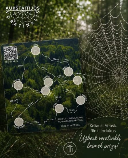 Surink Aukštaitijos voratinklio lipdukus